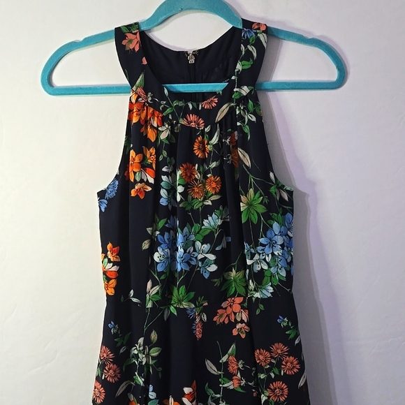 Tommy Hilfiger Women's Chiffon Midi Dress Sky Captain Multi Sz 2 - Picture 3 of 11